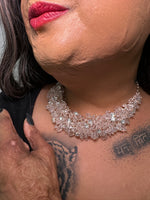 Load image into Gallery viewer, Alayna - Showstopping Statement Rose &amp; Swarovski Crystal Necklace - 18k Rose Gold Vermeil
