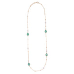 Load image into Gallery viewer, Keisha - Chrysoprase Semi Precious Crystal &amp; Freshwater Pearl Long Necklace - 18k Gold Vermeil - New for 2024
