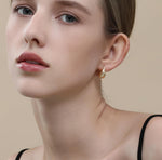 Load image into Gallery viewer, Veneta Gold - Chic Designer Style 18k Gold Plated Swarovski Drop Earrings
