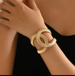 Load image into Gallery viewer, Chrissy - 18k Gold Plated Designer Double C Bangle
