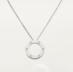 Load image into Gallery viewer, Dhara - 18k White Gold Plated “Love” Inspired Necklace with Screw Detail
