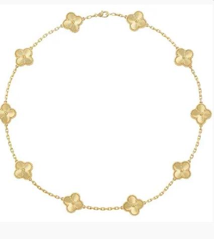 Priti - 10 Motif Gold Clover 18k Gold Plated Necklace