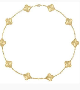 Priti - 10 Motif Gold Clover 18k Gold Plated Necklace