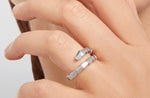 Load image into Gallery viewer, Anne - 18k White Gold Plated Ring with Designer Serpenti Detail Size 7
