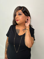 Load image into Gallery viewer, Sheetal - Sparkling Crystal &amp; Black Clover Drop 18k Rose GP Earrings
