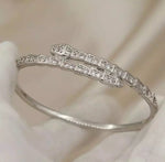 Load image into Gallery viewer, Shaheen - Designer 18k White Gold Plated Swarovski Crystal Bangle
