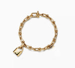 Load image into Gallery viewer, Roshni - 18k Gold Plated Designer Inspired Hardware &amp; PadLock Bracelet
