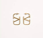 Load image into Gallery viewer, Roopa 1” - 18k Gold Plated Designer Inspired Small V Hoops - 1” drop
