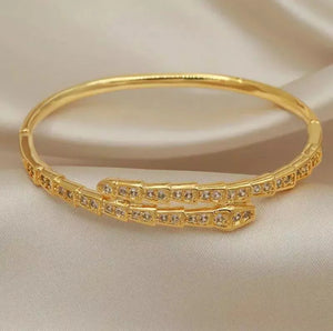 Shaheen - Designer 22k Gold Plated Swarovski Crystal Bangle