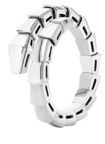 Load image into Gallery viewer, Anne - 18k White Gold Plated Ring with Designer Serpenti Detail Size 7

