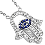 Load image into Gallery viewer, Arti - Dainty &amp; Stunning - 18k White Gold Plated Swarovski Crystal Hamsa Evil Eye Necklace - New for 2024
