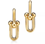 Load image into Gallery viewer, Ella 1.5” - 18k Gold Plated Designer Inspired Hardware Double Drop Earrings - 1.5” drop
