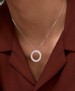 Load image into Gallery viewer, Dhara - 18k White Gold Plated “Love” Inspired Necklace with Screw Detail
