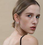 Load image into Gallery viewer, Veneta White Gold - Chic Designer Style 18k White Gold Plated Swarovski Drop Earrings
