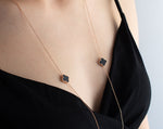 Load image into Gallery viewer, Bindya - 18k Gold Plated Clover Necklace With Black Onyx Detail
