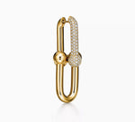 Load image into Gallery viewer, Madi - 18k Gold Plated Designer Inspired Hardware 2” Double Drop Earrings with Pavé Swarovski Crystals
