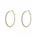 Load image into Gallery viewer, Amber - Gold and Swarovski Crystal Medium Hoops
