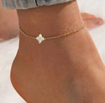 Load image into Gallery viewer, Trusha Anklet - 18k White Gold Vermeil Designer Inspired ANKLET with Swarovski Crystals
