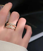 Load image into Gallery viewer, Sejal - 18k Gold Plated Ring with Designer Swarovski Crystal Detail - Size 8
