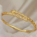 Load image into Gallery viewer, Shaheen - Designer 22k Gold Plated Swarovski Crystal Bangle
