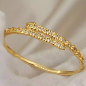 Shaheen - Designer 22k Gold Plated Swarovski Crystal Bangle