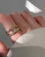 Load image into Gallery viewer, Sejal - 18k Gold Plated Ring with Designer Swarovski Crystal Detail - Size 8
