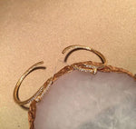 Load image into Gallery viewer, Aneka - 18K Gold Plated Designer Inspired Nail Swarovski Medium Hoops 2” drop
