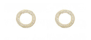 Lara - Sparkling Crystal Swirl Curcle Drop Earrings - 18k Gold Vermeil