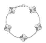 Load image into Gallery viewer, Khadija - 18K White Gold Plated Clover Bracelet
