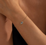 Load image into Gallery viewer, Nazreen - Dainty Swarovski 18k Gold Plated Evil Eye Nazr Bracelet - New for 2024
