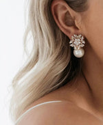 Load image into Gallery viewer, Zareen - Showstopper Pearl and Crystal Earrings
