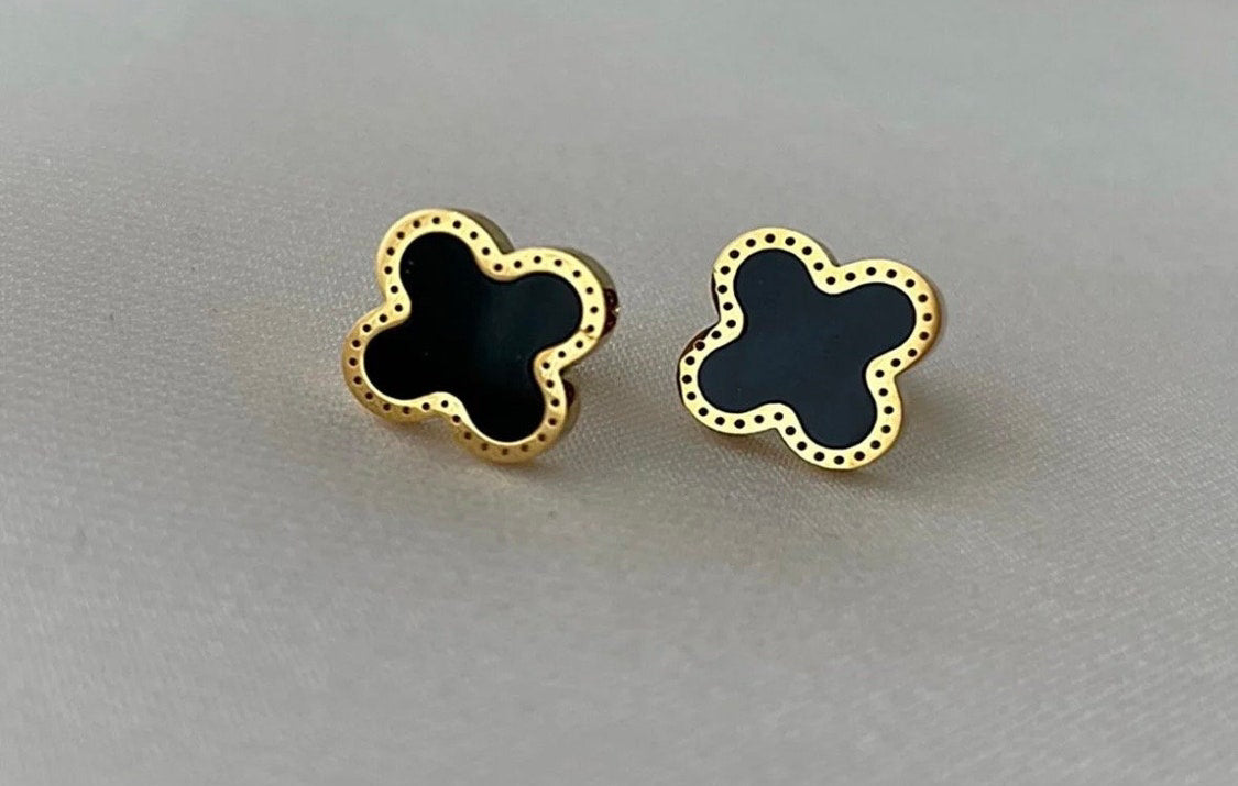 Sonal - Black Clover Studs (also available in Mother of Pearl white)