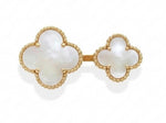 Load image into Gallery viewer, Nikita - 18k Gold Vermeil &amp; Mother of Pearl Designer Clover Cocktail Ring
