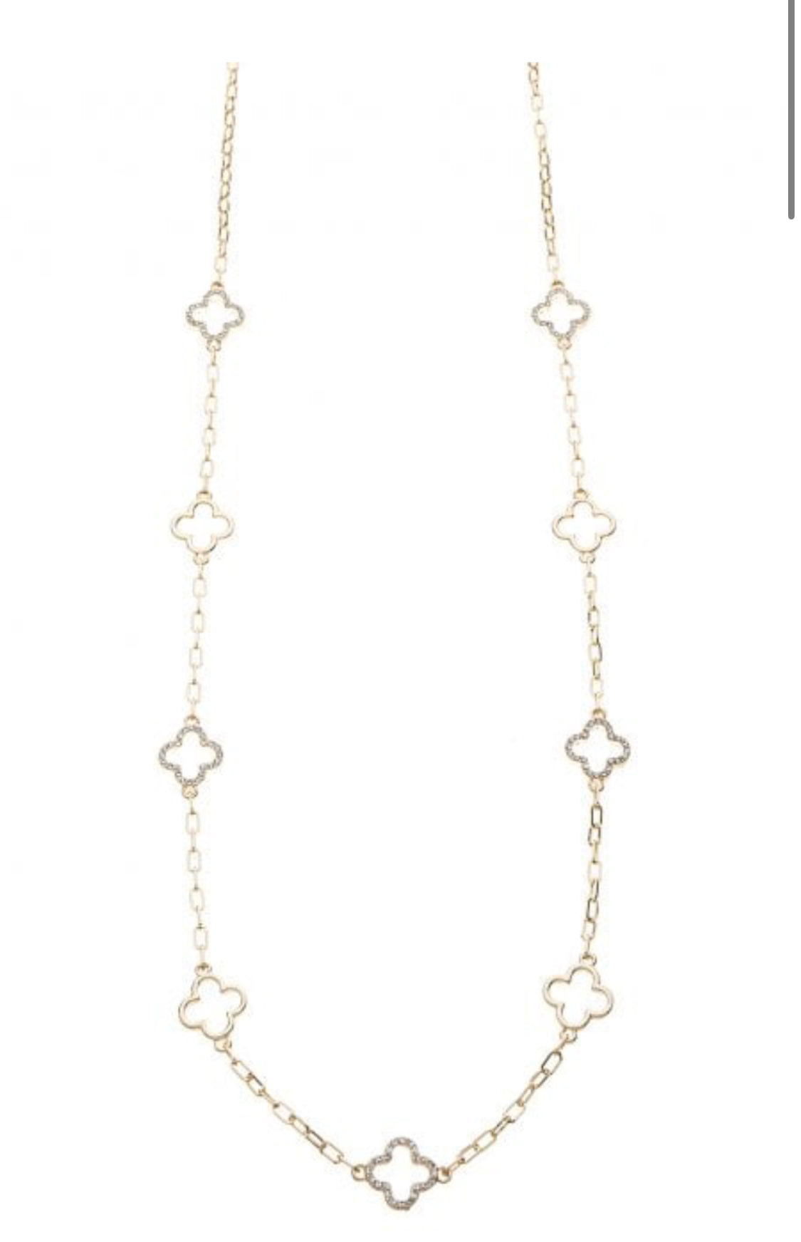 Jaya - 18k Gold Plated Necklace With Sparkling Swarovski Clover Detail - New for A/W 2024