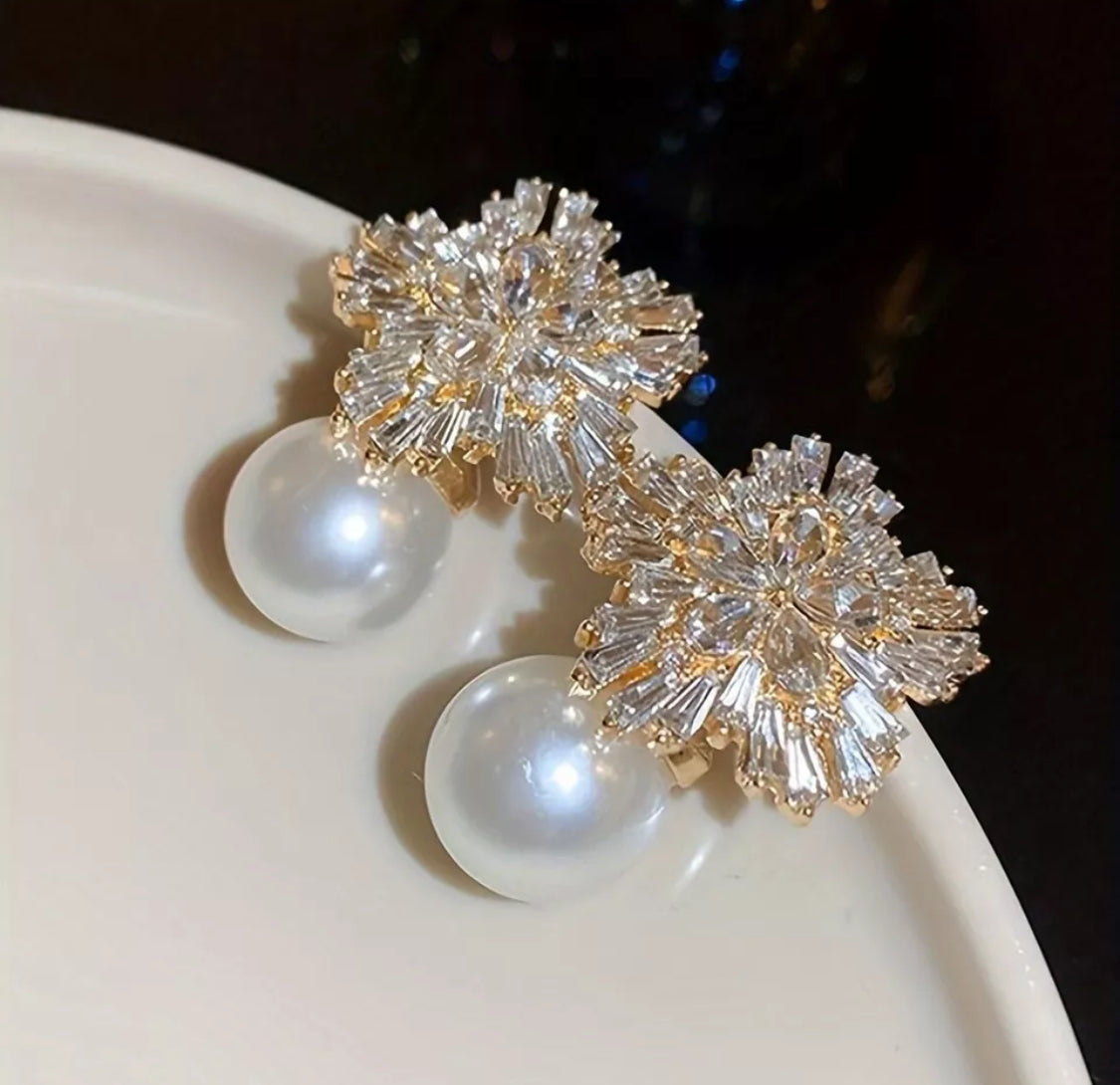 Zareen - Showstopper Pearl and Crystal Earrings