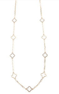 Madi - Sparkling Swarovski Clover 18k Gold Vermeil Long Necklace