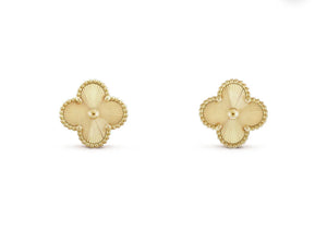 Annika - Sparkling Crystal 18k Gold Vermeil Clover Stud Earrings