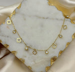 Load image into Gallery viewer, Aaliyah - 18k Gold Plated Crystal Clover Charm Necklace
