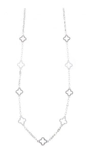 Jaya - 18k White Gold Plated Necklace With Sparkling Swarovski Clover Detail - New for A/W 2024