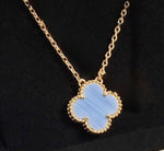Load image into Gallery viewer, Alayna - Rare 18k Gold Plated Chalcedony Clover Necklace
