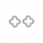Load image into Gallery viewer, Andi - White Gold Plated Swarovski Crystal Clover Earrings - New for 2024
