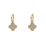 Load image into Gallery viewer, Amrit - Sparkling Crystal 18k Gold Vermeil Clover Drop Earrings - New for 2024
