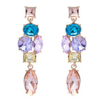 Load image into Gallery viewer, Saba - Showstopping Pastel Multicolour Swarovski Crystal Chandelier Cocktail Earrings - Set in 18k gold vermeil - New for 2024
