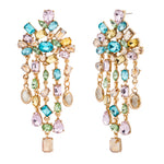 Load image into Gallery viewer, Nighat - Showstopping Multicolour Swarovski Crystal Chandelier Drop Earrings - Set in 18k gold vermeil - New for 2024
