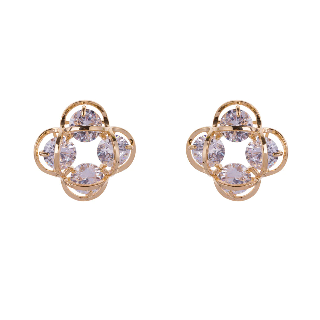 Kisha - Sparkling Clover Link Earrings - 18k Gold Vermeil - New for 2024