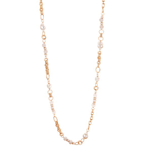 Alpa - 18k Gold Vermeil Crystal & Pearl Statement Long Necklace - New for 2024