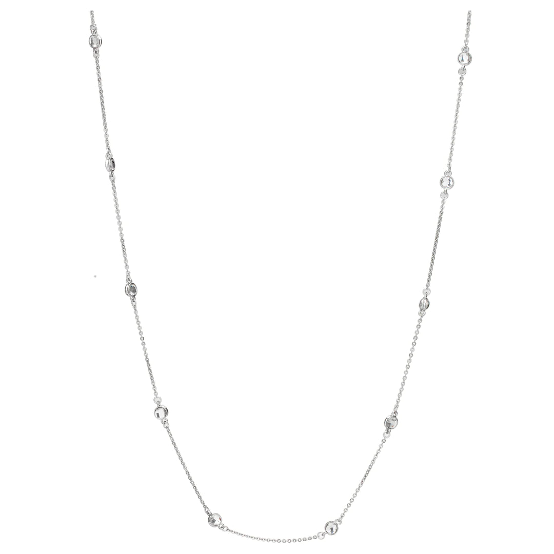 Tulsi - Swarovski Crystal Long Necklace - 18k white gold vermeil - - New for 2024