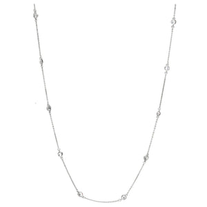 Tulsi - Swarovski Crystal Long Necklace - 18k white gold vermeil - - New for 2024