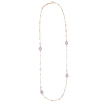 Load image into Gallery viewer, Keisha - Moonstone Semi Precious Crystal &amp; Freshwater Pearl Long Necklace - 18k Gold Vermeil - New for 2024

