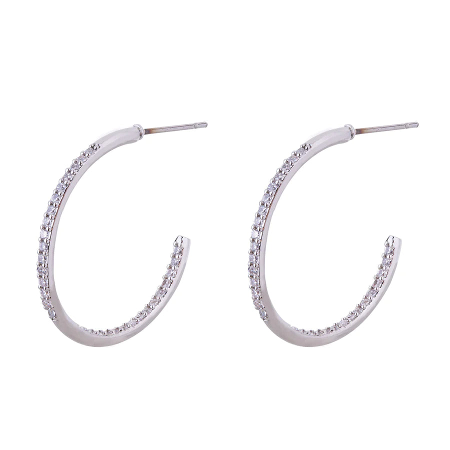 Small rhinestone 2025 hoop earrings
